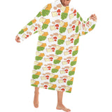 Sandwich Pattern Print Design 02 Blanket Robe with Sleeves