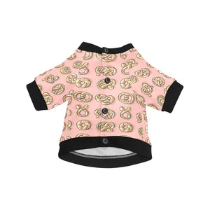 Pretzels Pattern Print Design 04 All Over Print Pet Dog Round Neck Fuzzy Shirt