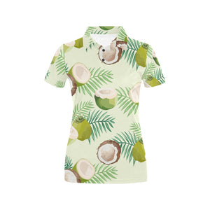 Coconut Pattern Print Design 03 Women's All Over Print Polo Shirt