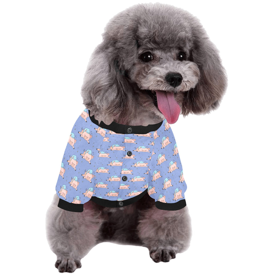 Pig Pattern Print Design 03 All Over Print Pet Dog Round Neck Fuzzy Shirt