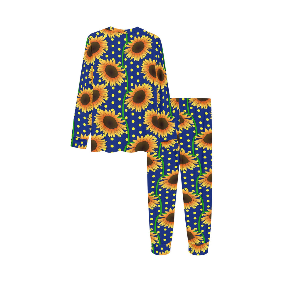 Sunflower Pokka Dot Pattern Kids' Boys' Girls' All Over Print Pajama Set