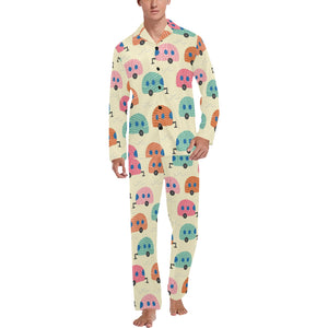 Camper Van Pattern Print Design 04 Men's Long Pajama Set