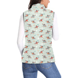 Dachshund Skating Pattern Women's Padded Vest