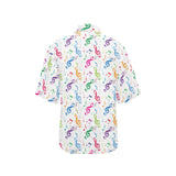 Music Notes Pattern Print Design 02 Women's All Over Print Hawaiian Shirt