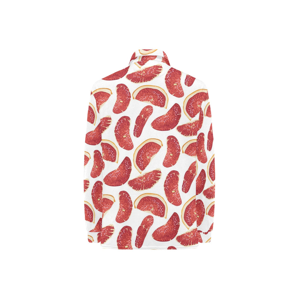 Grapefruit Pattern Women's Long Sleeve Polo Shirt