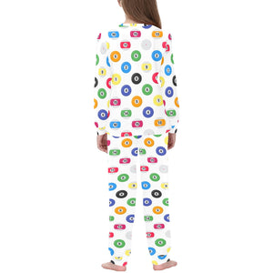 Billiard Ball Pattern Print Design 04 Kids' Boys' Girls' All Over Print Pajama Set