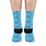 Pigeon Pattern Print Design 05 Crew Socks