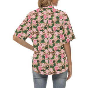 Rose Pattern Print Design 04 Women's All Over Print Hawaiian Shirt