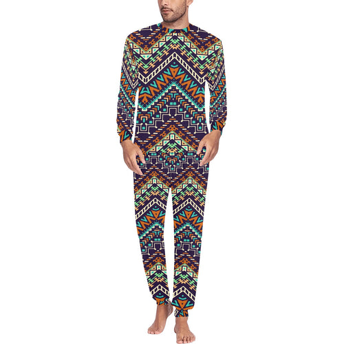 Zigzag African Afro Dashiki Adinkra Kente Men's All Over Print Pajama