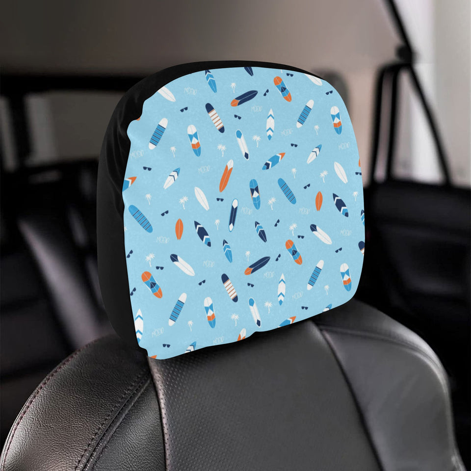 Surfboard Pattern Print Design 05 Car Headrest Cover