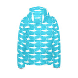 Swordfish Pattern Print Design 02 Kids' Boys' Girls' Padded Hooded Jacket