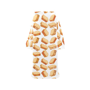 Sandwich Pattern Print Design 01 Blanket Robe with Sleeves