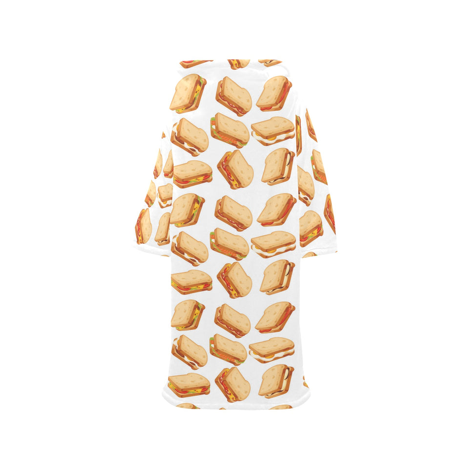 Sandwich Pattern Print Design 01 Blanket Robe with Sleeves