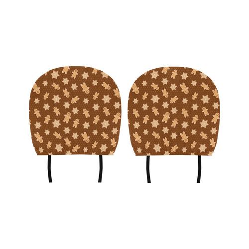 Christmas Gingerbread Cookie Pattern Car Headrest Cover