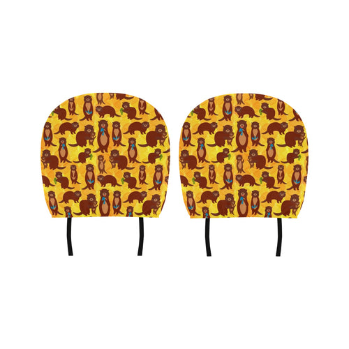 Otter Pattern Car Headrest Cover