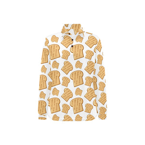 Bread Toast Pattern Print Design 05 Women's Long Sleeve Polo Shirt