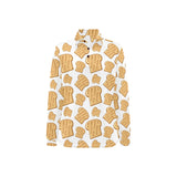 Bread Toast Pattern Print Design 05 Women's Long Sleeve Polo Shirt