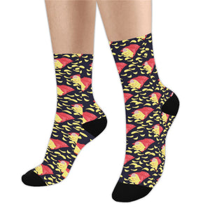 Potato Chips Pattern Print Design 05 Crew Socks