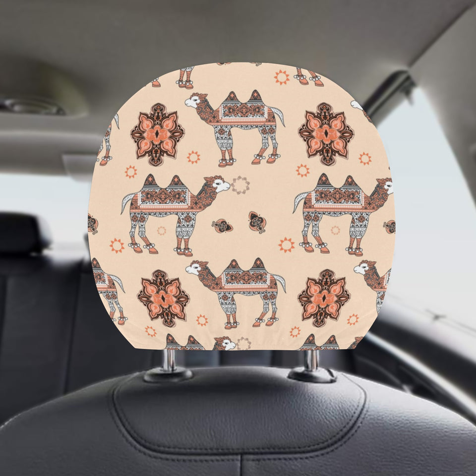 Camel Tribal Pattern Car Headrest Cover