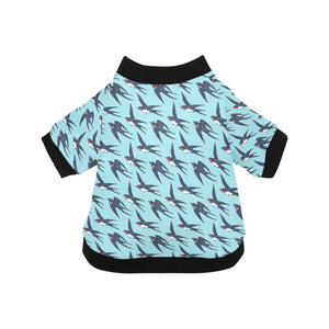 Swallow Pattern Print Design 01 All Over Print Pet Dog Round Neck Fuzzy Shirt