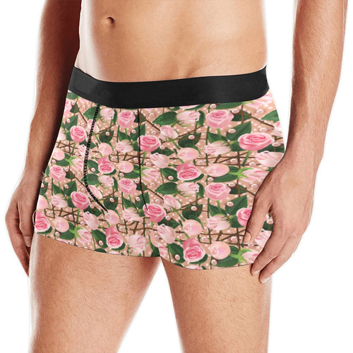 Rose Pattern Print Design 04 Men's All Over Print Boxer Briefs Men's Underwear