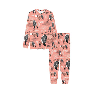 Rhino Tribal Pattern Kids' Boys' Girls' All Over Print Pajama Set