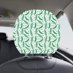 Green Peas Pattern Print Design 01 Car Headrest Cover