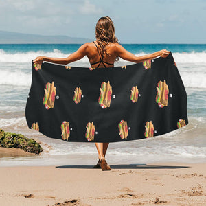 Sandwich Pattern Print Design 03 Beach Towel