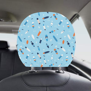 Surfboard Pattern Print Design 05 Car Headrest Cover