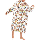 Yorkshire Terrier Pattern Print Design 05 Blanket Robe with Sleeves