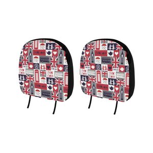 British Pattern Print Design 03 Car Headrest Cover