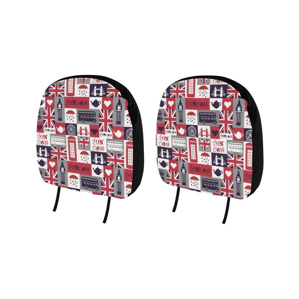 British Pattern Print Design 03 Car Headrest Cover