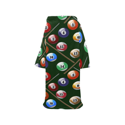 Billiard Ball Pattern Print Design 03 Blanket Robe with Sleeves