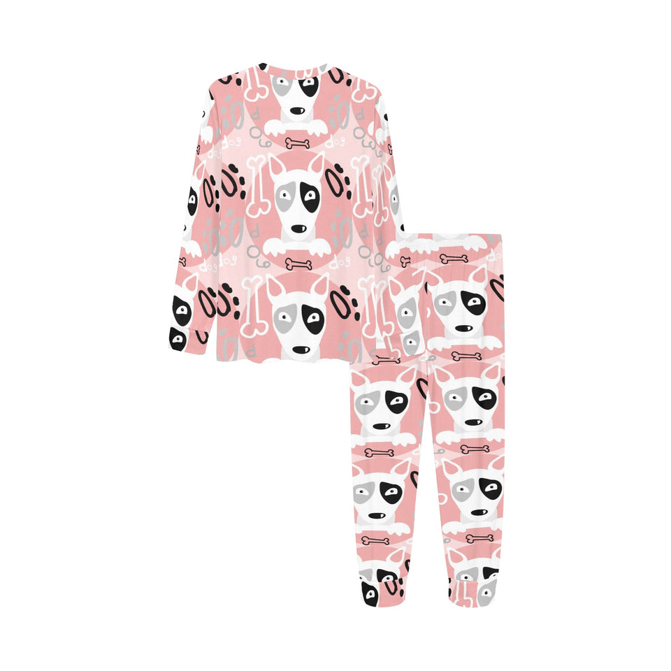 Bull Terrier Pattern Print Design 03 Kids' Boys' Girls' All Over Print Pajama Set