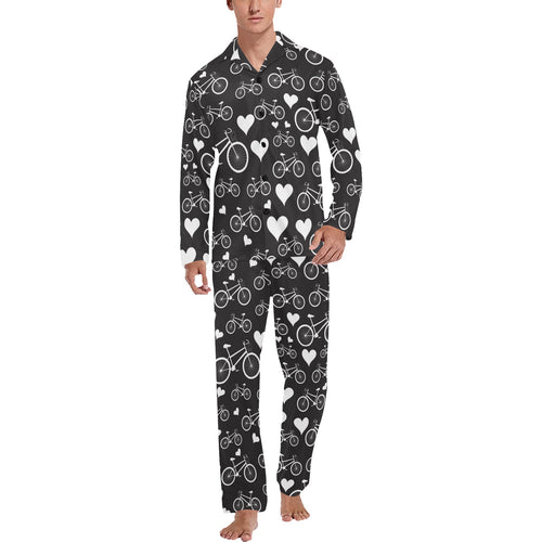 Bicycle Pattern Print Design 05 Men's Long Pajama Set