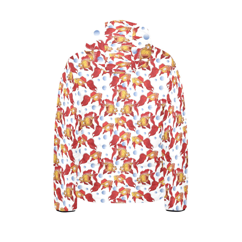 Goldfish Pattern Print Design 02 Kids' Boys' Girls' Padded Hooded Jacket