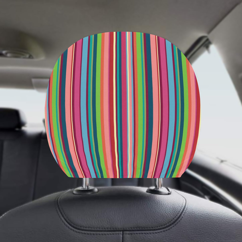 Rainbow Stripe Pattern Car Headrest Cover