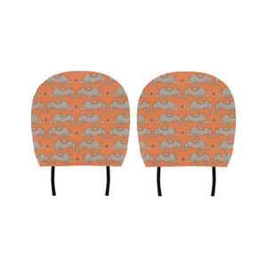 Rhino Pattern Theme Car Headrest Cover