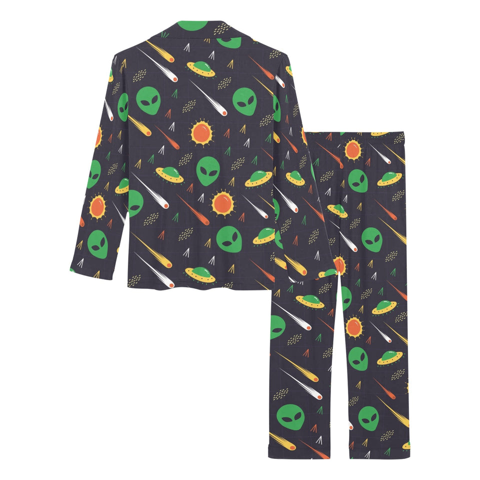 Alien Pattern Print Design 03 Women's Long Pajama Set