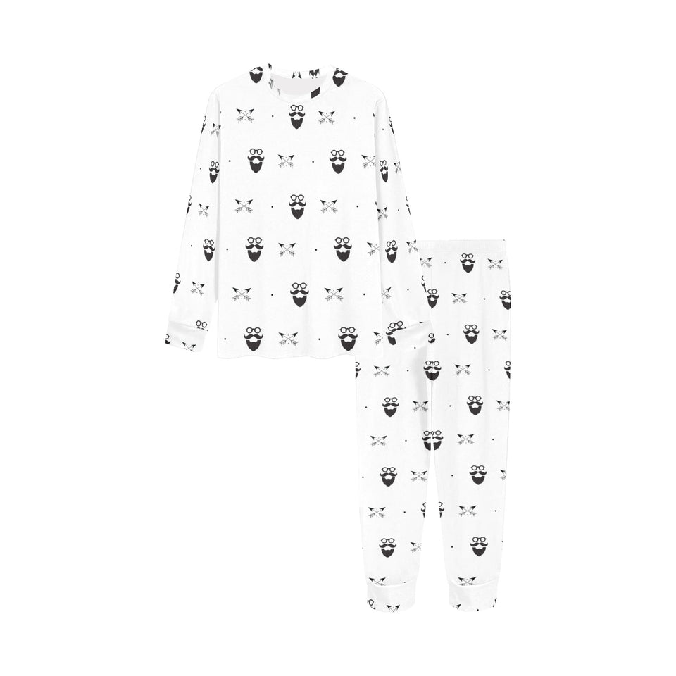 Mustache Beard Pattern Print Design 01 Kids' Boys' Girls' All Over Print Pajama Set