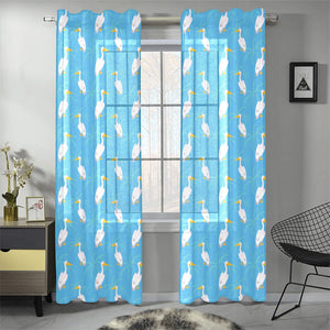 Pelican Pattern Print Design 02 Gauze Curtain