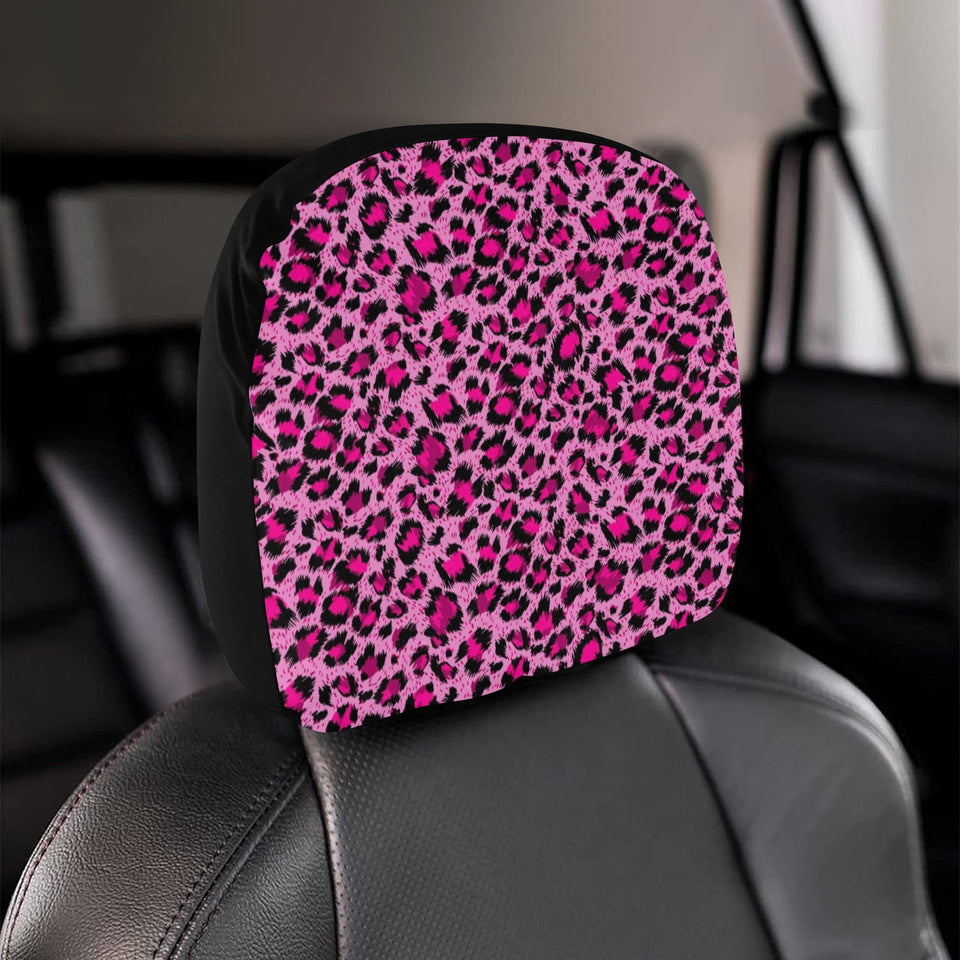 Pink Leopard Skin texture Pattern Car Headrest Cover