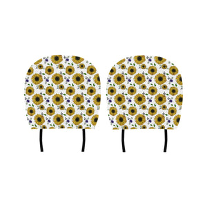 Sunflower Pattern Background Car Headrest Cover