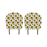 Sunflower Pattern Background Car Headrest Cover