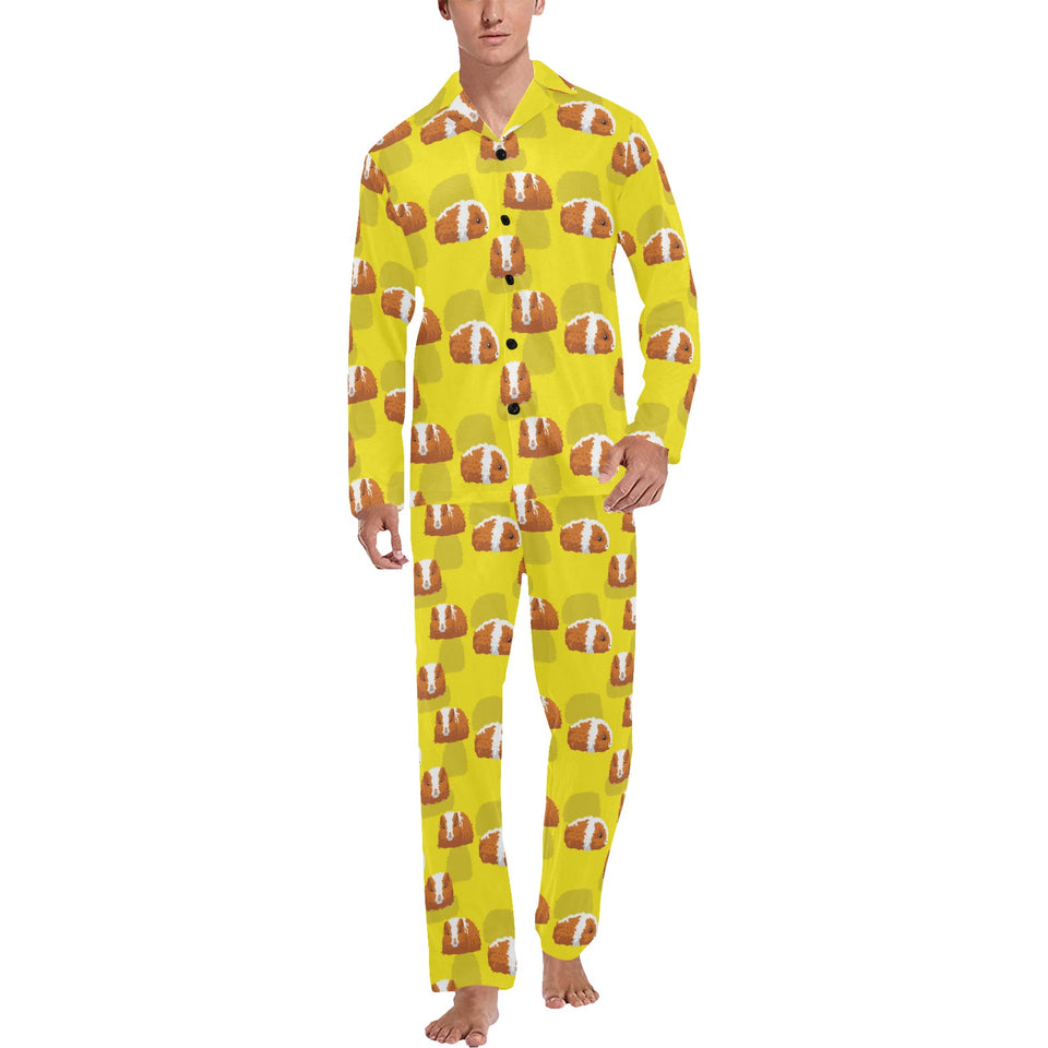 Guinea Pig Pattern Print Design 05 Men's Long Pajama Set