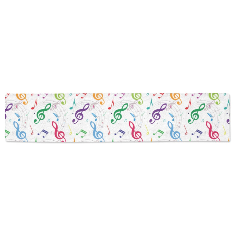 Music Notes Pattern Print Design 02 Table Runner