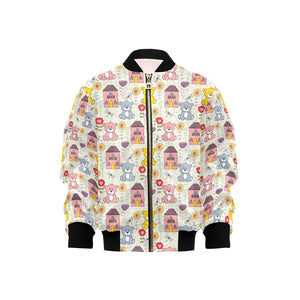 Teddy Bear Pattern Print Design 04 Kids' Boys' Girls' Bomber Jacket