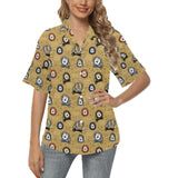 Lion Pattern Print Design 03 Women's All Over Print Hawaiian Shirt