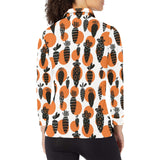 Carrot Pattern Print Design 02 Women's Long Sleeve Polo Shirt