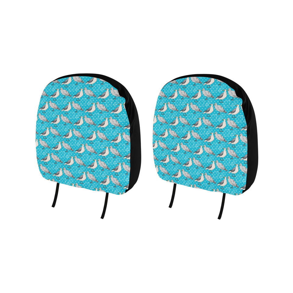 Seagull Pattern Print Design 02 Car Headrest Cover